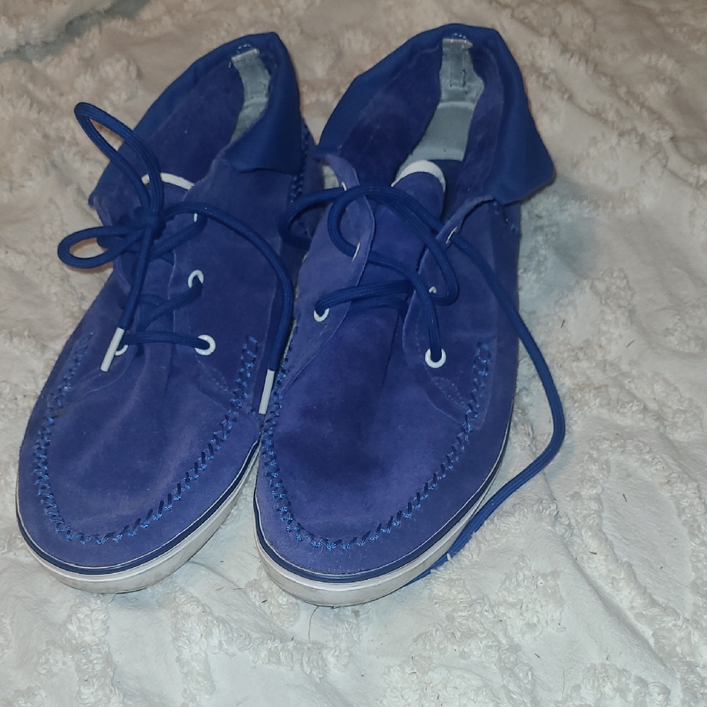 Vintage Mens Adidas Blue Suede Shoes Size 10